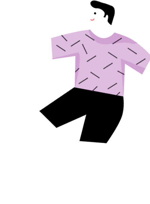 Ilustración de un joven bailando